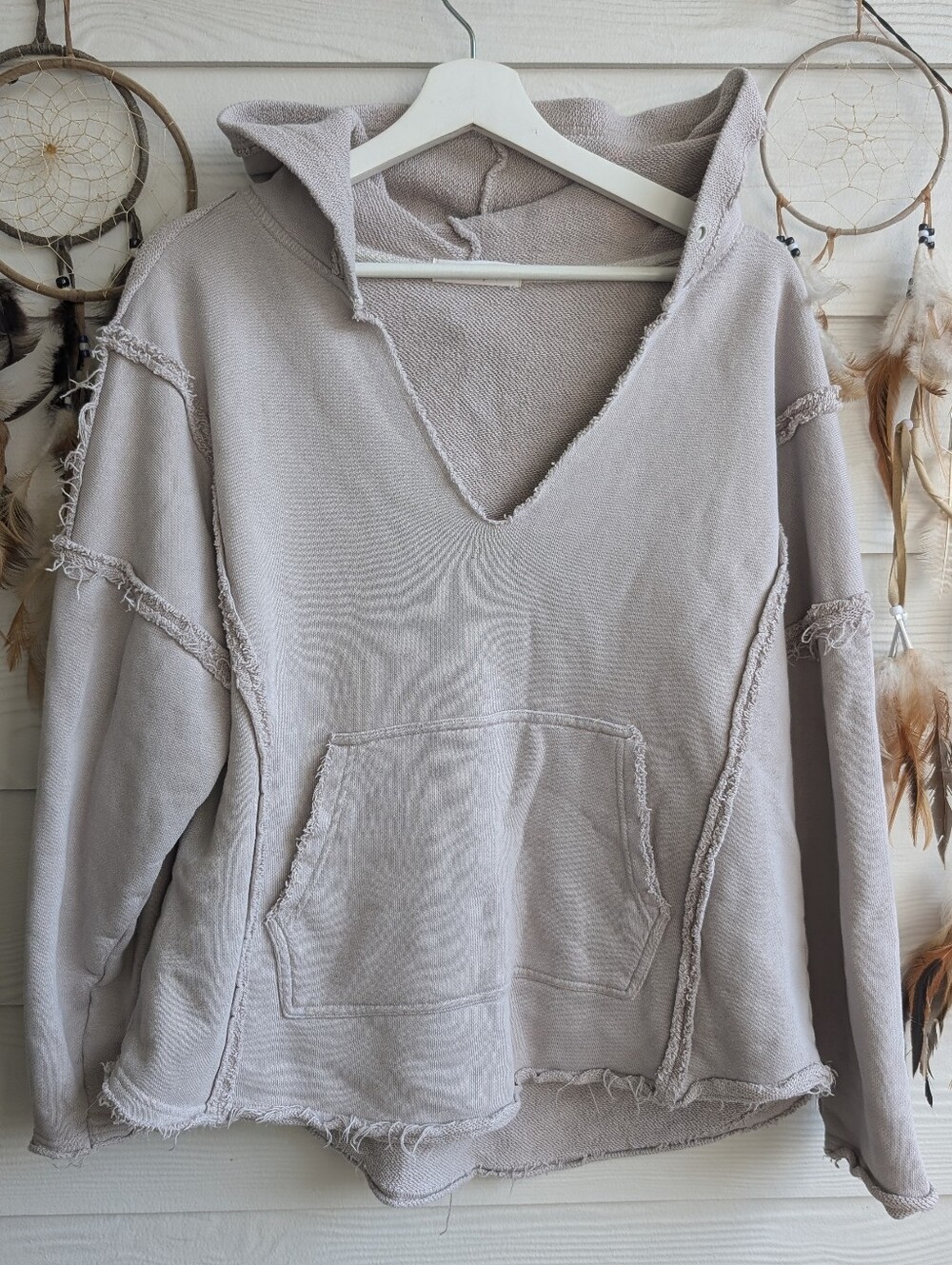NATURAL LIFE Knit Trim Pullover Sweatshirt Charcoal Gray - Picture 3 of 6